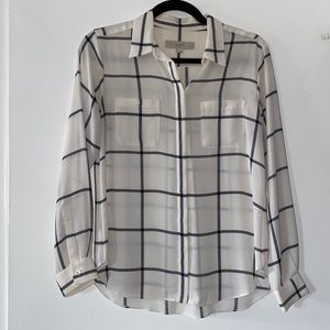 Semi-sheer Windowpane Button-down